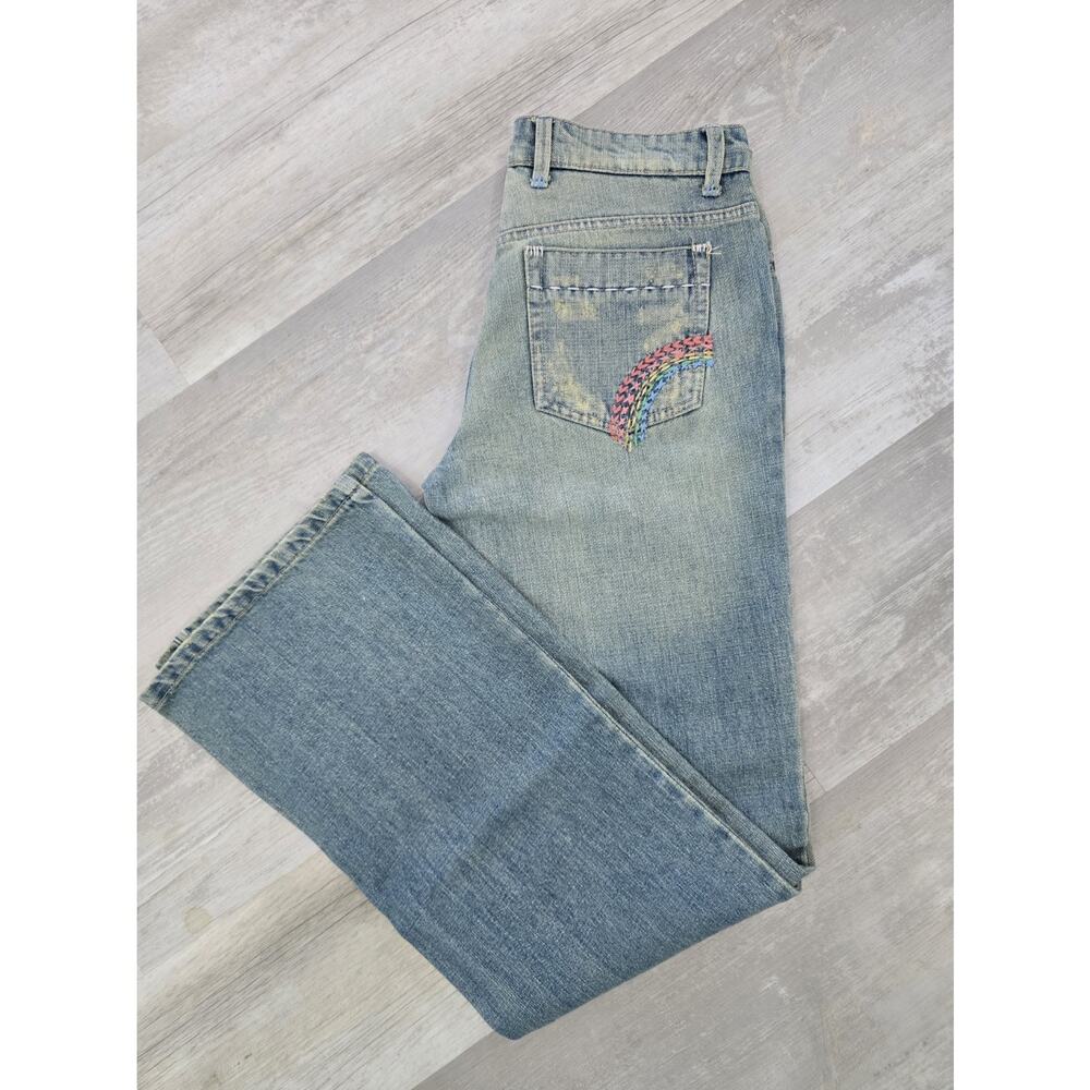 Joe's Jeans Mendrix Lite Rainbow Stitch Bell Bottom Flare 28 J00101 Y2K Boho